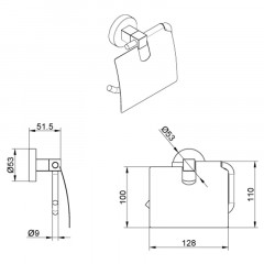 Бумагодержатель с крышкой AZARIO NESSY, хром (AZ-73110)