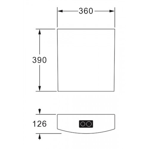 Бачок пластиковый AZARIO 360x126x390 с соединительной трубой, белый (AZ-206)