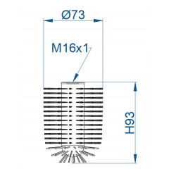 Щетка для ерша Azario сменная, белая (AZ-101)