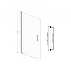 Душевая дверь Azario Alberta распашная 80х190, толщина полотна 6мм универсальная, цвет профиля серебро