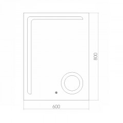 Зеркало AZARIO Клио 600х800, LED подсветка с диммером, сенсорный выключатель, увеличительное зеркало (ФР-00001417)