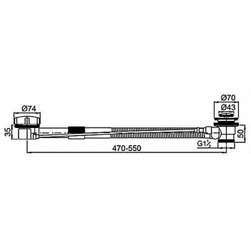 Слив-перелив для ванны AZARIO п/автомат, G 1 1/2, латунь, хром (AZ-111-CHR)