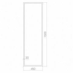 Зеркало AZARIO Моника 450х1500 c подсветкой и диммером, сенсор выкл (ФР-00001406)