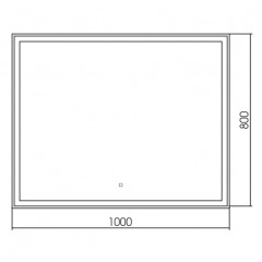 Зеркало AZARIO Ливия 1000х800, LED-подсветка с диммером, сенсорный выключатель (ФР-00001225)