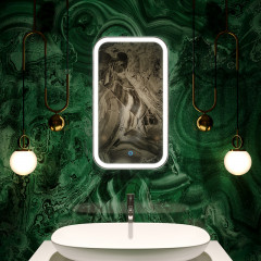 Зеркало AZARIO Мальта 400х700 LED-подсветка с диммером, сенсорный выключатель (ФР-00001372)