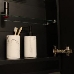 Зеркало-шкаф AZARIO Soho Black 500х1000 - 3.1 ЖК-часы, подогрев, сенсорный выключатель с функцией диммера (LED-00002612)