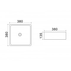 Раковина Azario 38*38*13,5 накладная, белая (AZ4566)