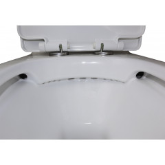 Унитаз моноблок Azario Luna 770x390x710 напольный, горизонтальный слив, сиденье дюропласт микролифт (AZ-1037)