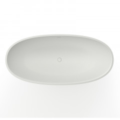 Ванна из искусственного камня Azario CHARTERS 1700х790х580 свободностоящая белая матовая, с белым матовым донным клапаном (CHA17079S)