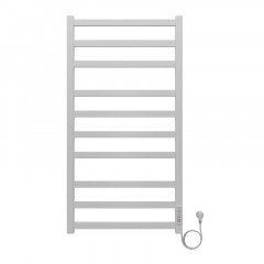 Полотенцесушитель электрический AZARIO PALERMO 500/1000 квадрат, 10 секций, диммер справа, белый (AZ83850W)