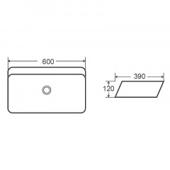 Раковина-чаша Azario 600х390х120 накладная, овальная, белый глянец (AZ-2243-B)
