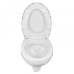 Унитаз подвесной Azario STELLA 370х400х550 ободковый, с быстросъемным сидением микролифт, белый (AZ-VT005+AZ-VT005sc)