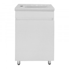 Комплект Тумба Azario Эстима 40Н 405х222х805 напольная, с раковиной Миранда 40, левая, белый (CS00094579)