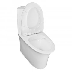 Унитаз моноблок Azario Luna 770x390x710 напольный, горизонтальный слив, сиденье дюропласт микролифт (AZ-1037)