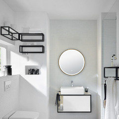 Зеркало AZARIO Diana D600 с подсветкой, сенсорный выключатель с функцией диммера, в алюминиевой раме, цвет дерево (AZ-Z-260CS)