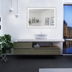 Зеркало AZARIO Havana 1000х700 с подсветкой, сенсорный выключатель с функцией диммера, алюминиевая рамка (AZ-Z-080-1CS)