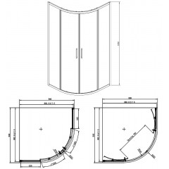 Душевое ограждение Azario OSTIN 90х90х195 хром, 6мм прозрачное стекло