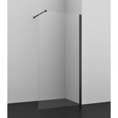 Душевое ограждение AZARIO FELTON 100х200 walk-in, прозрачное cтекло 8 мм с покрытием easy clean, черный матовый профиль (AZ-151S 100)