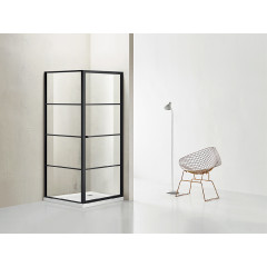 Душевое ограждение Azario RICHMOND 900х900х1950, без поддона, прозрачное стекло 6 мм, цвет профиля черный (AZ-NAG1221 900 BLACK)