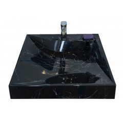 Раковина подвесная Azario Gratsiy 597х598х100 литьевой мрамор, черный (CS00079879)