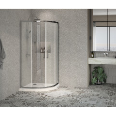 Душевое ограждение Azario OSTIN 90х90х195 хром, 6мм прозрачное стекло