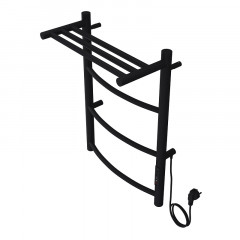 Полотенцесушитель электрический AZARIO VERONA 400/600 3 секции, с полкой, диммер справа, черный (AZ04846PB)