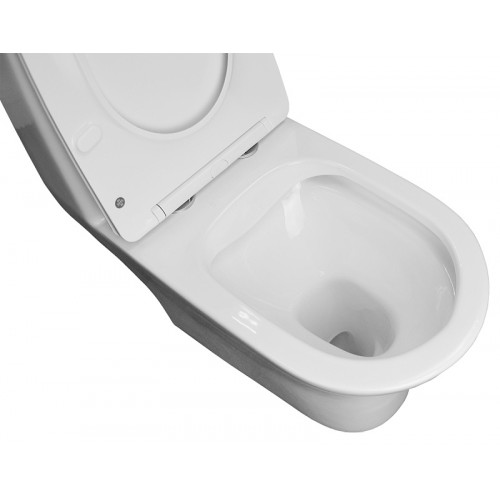 Унитаз-моноблок AZARIO Terni 670x350x760 горизонтальный слив, быстросъемное сиденье микролифт (AZ-8618)