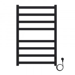 Полотенцесушитель электрический AZARIO PALERMO 500/800 квадрат, 8 секций, диммер справа, черный (AZ83858B)
