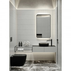 Зеркало AZARIO INCANTO 600х1000 бесконтактный сенсорный выключатель, подсветка с диммером, цвет черный (LED-00002538)