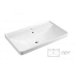 Комплект Azario тумба Мила 80 810х470х670 подвесная с раковиной Monte tx 80 белый матовый (CS00080142)