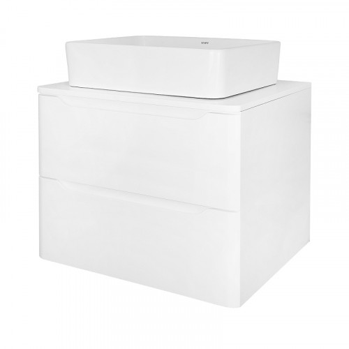 Тумба Azario LOTOS 60/2 600х460х500 подвесная, без раковины, белый глянцевый (CS00084142)