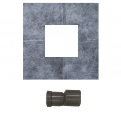 Трап для душа AZARIO 150х150 металлический, поворотный сифон 360°, решетка "под плитку", горизонтальный выпуск (AZZ3TILE150)