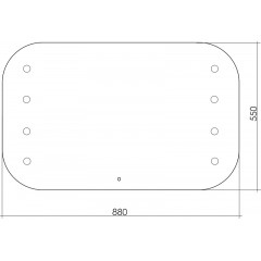 Зеркало AZARIO TONY 800х550 c подсветкой и диммером, сенсорный выключатель, смена цвета, 8 ламп в комплекте (LED-00002479)