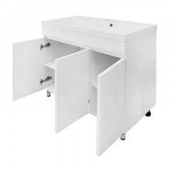 Комплект Azario Тумба Serenada 80/Н 795х448х865 напольная, 3 двери, с раковиной АСТОРИЯ 80, белый (CS00097005)