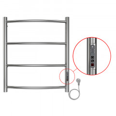 Полотенцесушитель электрический AZARIO VERONA 500/600 4 секции, диммер справа, хром (AZ04856)