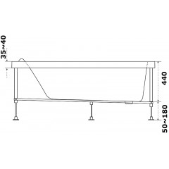 Ванна акриловая Azario Тенза 150х75