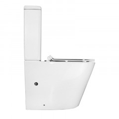 Унитаз-компакт Azario Vetro 605х380х825 напольный, безободковый, с бачком и сиденьем микролифт (AZ-2149)