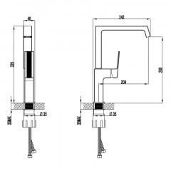 Смеситель для кухонной мойки Azario EXQUISITE керамический картридж, хром (AZ-VSM568340C)