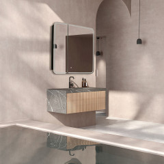 Зеркало - шкаф AZARIO Alliance - Black 805х198х800 сенсорный выключатель с функцией диммера (LED-00002611)