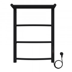 Полотенцесушитель электрический AZARIO VERONA 400/600 3 секции, с полкой, диммер справа, черный (AZ04846PB)