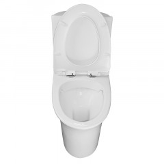 Унитаз моноблок Azario Luna 770x390x710 напольный, горизонтальный слив, сиденье дюропласт микролифт (AZ-1037)
