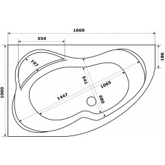 Ванна акриловая Azario Микона 160х100 правая