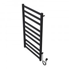 Полотенцесушитель электрический AZARIO PALERMO 500/800 квадрат, 8 секций, диммер справа, черный (AZ83858B)