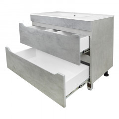 Комплект Тумба Loranto Florena 80 810х470х810 напольная, с раковиной Azario Leon, светлый бетон (CS00086992)
