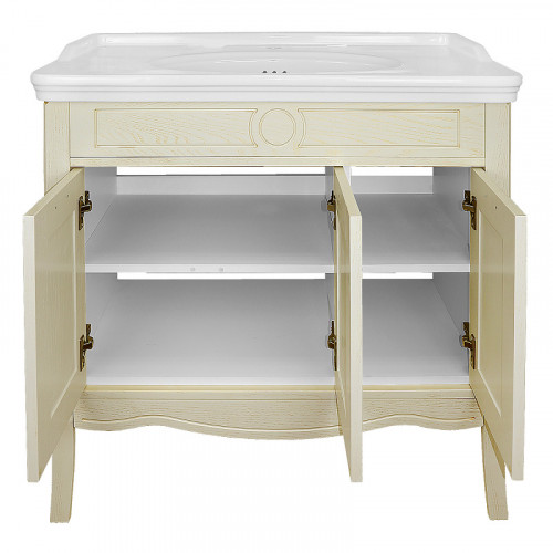 Комплект Тумба Azario CAROLINA 100 1000х880х500 патина, с раковиной Artdeco 100 (Kale) бежевое золото (CS00090676)