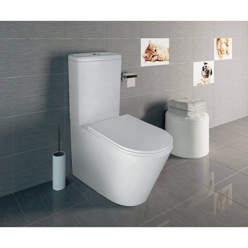Унитаз-компакт Azario Maro 670x380x850 напольный, безободковый, с бачком и сиденьем микролифт (AZ-2125A-R)