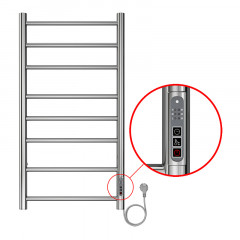Полотенцесушитель электрический AZARIO PARMA 400/800 8 секций, диммер справа, хром (AZ10848)