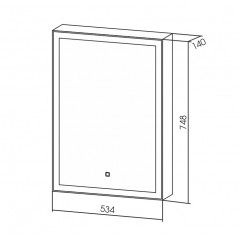 Зеркало-шкаф AZARIO Киото 50 (535х750) c подсветкой и диммером (LED-00002357)