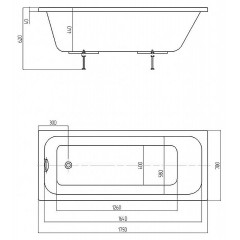 Ванна акриловая AZARIO BELLA прямоугольная 175*70 см (AV.0020175)
