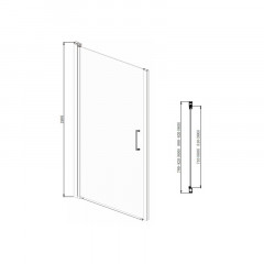 Душевая дверь Azario Alberta распашная 90х190, толщина полотна 6мм универсальная, цвет профиля хром
